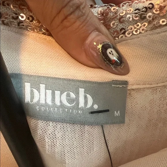 NWT Sequin Fringe Button-Up Shirt - Picture 5 of 7